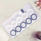 Maxbell 5 Pairs Contact Lens Storage Case Organizer L R Caps for Girls Black White