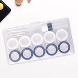 Maxbell 5 Pairs Contact Lens Storage Case Organizer L R Caps for Girls Black White