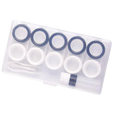 Maxbell 5 Pairs Contact Lens Storage Case Organizer L R Caps for Girls Black White