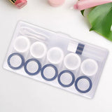 Maxbell 5 Pairs Contact Lens Storage Case Organizer L R Caps for Girls Black White