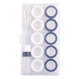 Maxbell 5 Pairs Contact Lens Storage Case Organizer L R Caps for Girls Black White