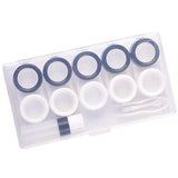 Maxbell 5 Pairs Contact Lens Storage Case Organizer L R Caps for Girls Black White