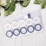 Maxbell 5 Pairs Contact Lens Storage Case Organizer L R Caps for Girls Black White