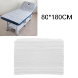 Maxbell 100x Soft Disposable Bed Sheet Waterproof for Salon SPA  White with Hole