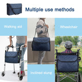 Maxbell Wheelchair Bag Storage Pouch Tote for Travel Rollator Seniors Dark Blue