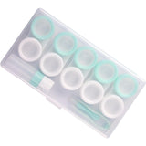 Maxbell 5 Pairs Contact Lens Storage Case Organizer L R Caps for Girls Green White