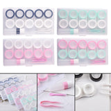 Maxbell 5 Pairs Contact Lens Storage Case Organizer L R Caps for Girls Green White