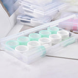 Maxbell 5 Pairs Contact Lens Storage Case Organizer L R Caps for Girls Green White