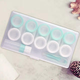 Maxbell 5 Pairs Contact Lens Storage Case Organizer L R Caps for Girls Green White