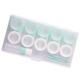 Maxbell 5 Pairs Contact Lens Storage Case Organizer L R Caps for Girls Green White