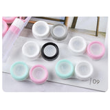 Maxbell 5 Pairs Contact Lens Storage Case Organizer L R Caps for Girls Green White