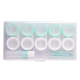 Maxbell 5 Pairs Contact Lens Storage Case Organizer L R Caps for Girls Green White