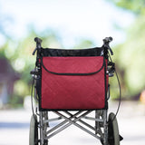 Maxbell Wheelchair Bag Storage Pouch Tote for Travel Rollator Seniors Burgundy