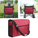 Maxbell Wheelchair Bag Storage Pouch Tote for Travel Rollator Seniors Burgundy