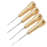 Maxbell 4Pcs Sewing Awl with Copper Handle Shoes Repair Canvas Sewing Tools Tool Kit