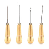 Maxbell 4Pcs Sewing Awl with Copper Handle Shoes Repair Canvas Sewing Tools Tool Kit