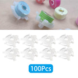 Maxbell 100 Pieces Bobbin Clamp Clips Holder Transparent for Thread Organizing