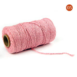 Maxbell Twisted Cotton Rope Soft Bag String Beading Braided Rope Craft Pink