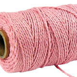 Maxbell Twisted Cotton Rope Soft Bag String Beading Braided Rope Craft Pink