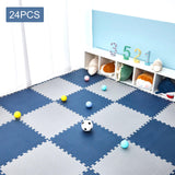 Maxbell EVA Baby Puzzle Mat Climbing Pad Floor Foam Play Mat Blue Gray 24Pcs