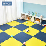 Maxbell EVA Baby Puzzle Mat Climbing Pad Floor Foam Play Mat Blue Yellow  16Pcs