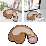 Maxbell Penis Shaped Rug Doormat Soft Non Slip Shaggy 60x40cm for Sink Bathroom