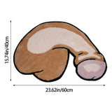 Maxbell Penis Shaped Rug Doormat Soft Non Slip Shaggy 60x40cm for Sink Bathroom