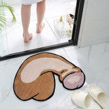 Maxbell Penis Shaped Rug Doormat Soft Non Slip Shaggy 60x40cm for Sink Bathroom