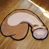 Maxbell Penis Shaped Rug Doormat Soft Non Slip Shaggy 60x40cm for Sink Bathroom