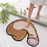 Maxbell Penis Shaped Rug Doormat Soft Non Slip Shaggy 60x40cm for Sink Bathroom