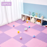 Maxbell EVA Baby Puzzle Mat Climbing Pad Floor Foam Play Mat Pink Purple 24Pcs