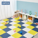 Maxbell EVA Baby Puzzle Mat Climbing Pad Floor Foam Play Mat Yellow White Blue 24