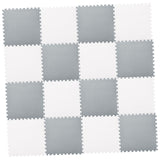 Maxbell EVA Baby Puzzle Mat Climbing Pad Floor Foam Play Mat White Gray 16Pcs