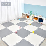 Maxbell EVA Baby Puzzle Mat Climbing Pad Floor Foam Play Mat White Gray 16Pcs