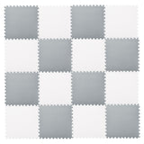 Maxbell EVA Baby Puzzle Mat Climbing Pad Floor Foam Play Mat White Gray 16Pcs