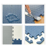 Maxbell EVA Baby Puzzle Mat Climbing Pad Floor Foam Play Mat White Gray Blue 16Pc