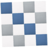 Maxbell EVA Baby Puzzle Mat Climbing Pad Floor Foam Play Mat White Gray Blue 16Pc