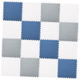 Maxbell EVA Baby Puzzle Mat Climbing Pad Floor Foam Play Mat White Gray Blue 16Pc