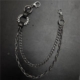 Maxbell Waist Chain Black Punk Style Unisex Retro Key Chain for Gift Women Jeans