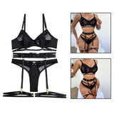 Maxbell Women Lingerie Lace Erotic Underwear Set Nightwear Sleepwear Black L