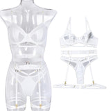 Maxbell Women Lingerie Lace Erotic Underwear Set Nightwear Sleepwear White L