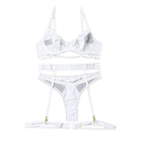 Maxbell Women Lingerie Lace Erotic Underwear Set Nightwear Sleepwear White L