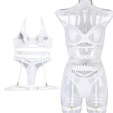 Maxbell Women Lingerie Lace Erotic Underwear Set Nightwear Sleepwear White L