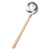 Maxbell 304 Stainless Steel Spoon Ladle Wooden Handle for Hot Pot Slotted