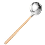 Maxbell 304 Stainless Steel Spoon Ladle Wooden Handle for Hot Pot Soup