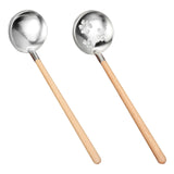 Maxbell 304 Stainless Steel Spoon Ladle Wooden Handle for Hot Pot Soup