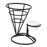 Maxbell 1x Cone Basket Durable Supplies French Fry Stand for Kitchen Party Picnic Black