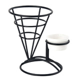 Maxbell 1x Cone Basket Durable Supplies French Fry Stand for Kitchen Party Picnic Black