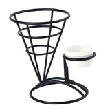 Maxbell 1x Cone Basket Durable Supplies French Fry Stand for Kitchen Party Picnic Black