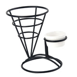 Maxbell 1x Cone Basket Durable Supplies French Fry Stand for Kitchen Party Picnic Black